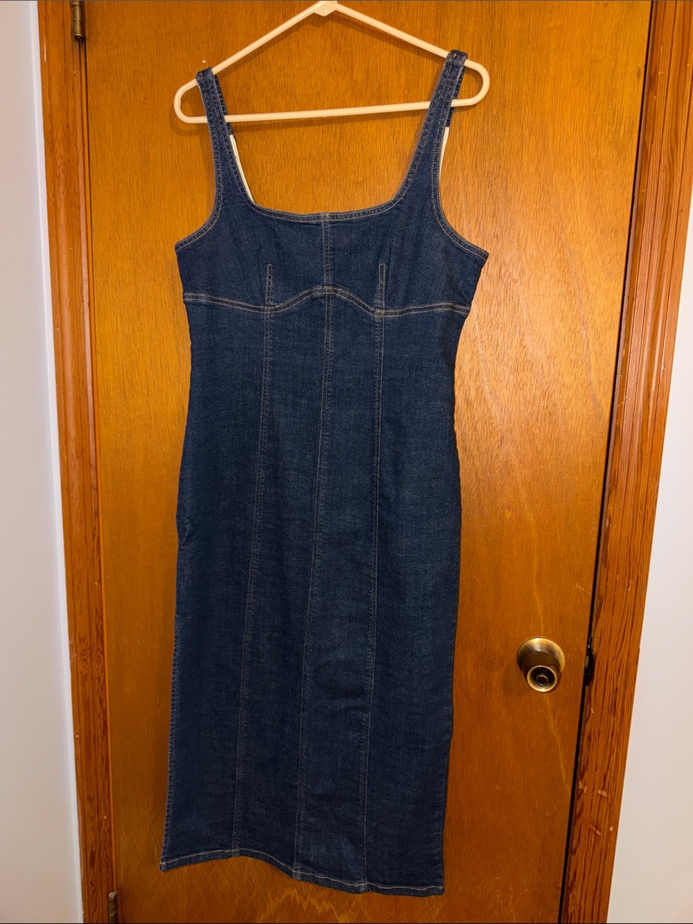 wild fable Dark Blue Denim Tank Midi Dress